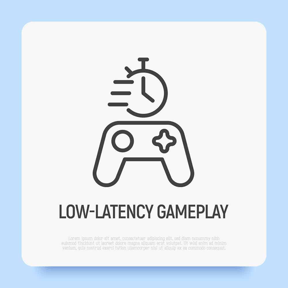 Low-latency gameplay thin line icon