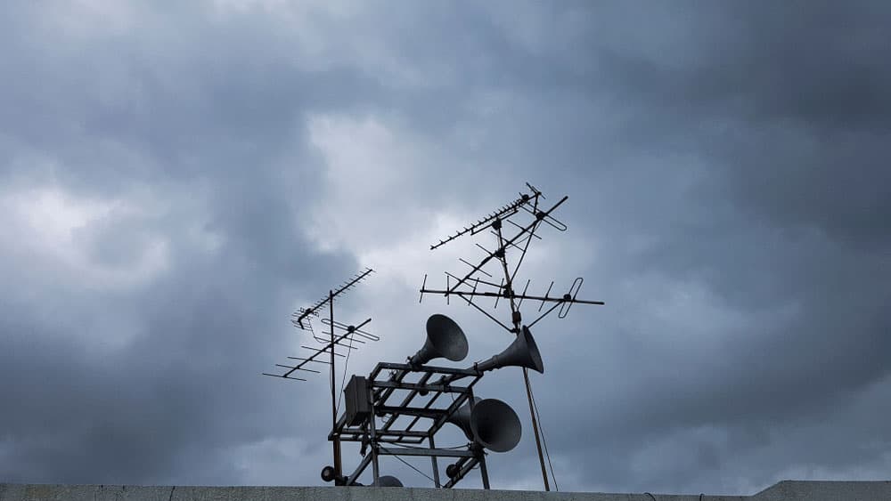Antennas under a cloudy sky