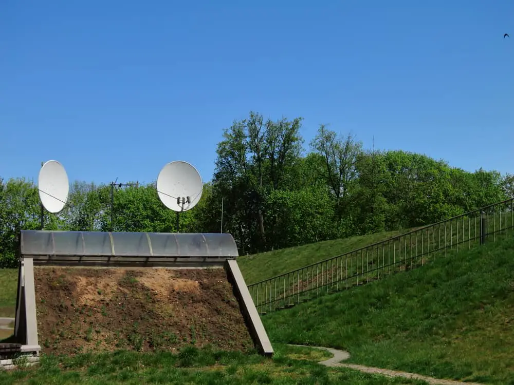 Dish in an open area