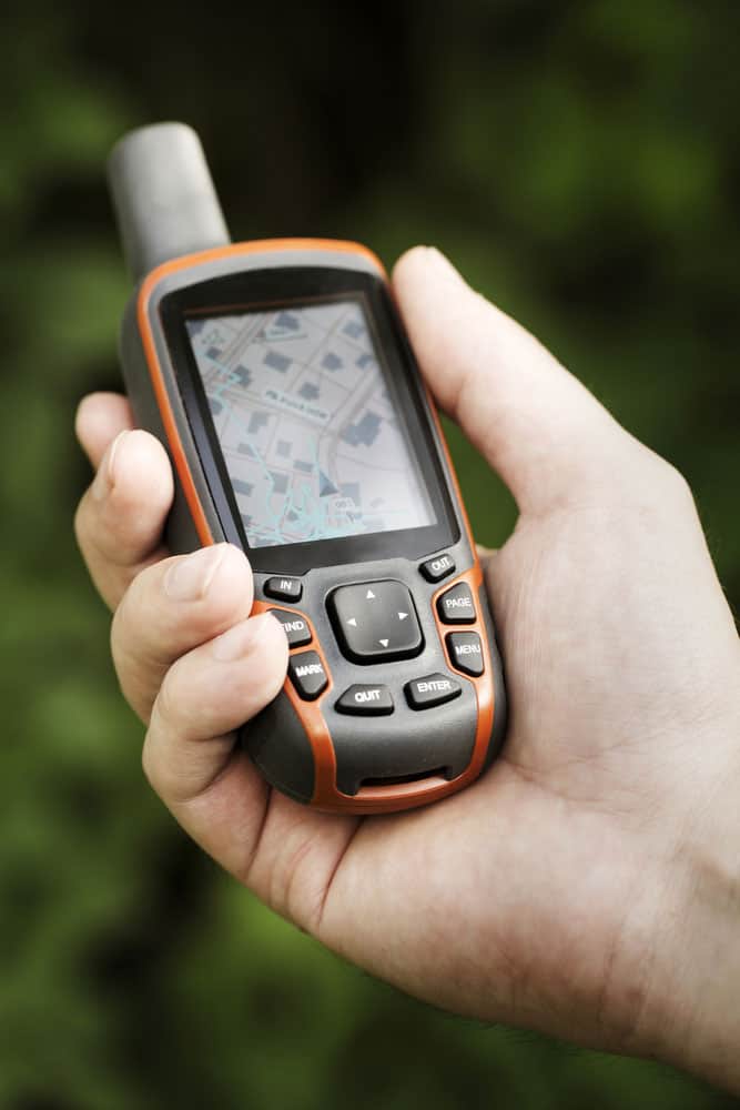 A handheld GPS receiver
