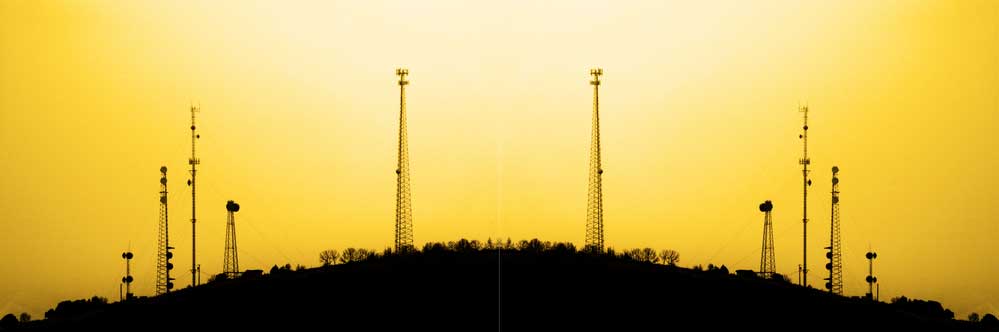 Radio towers for transmitting signals