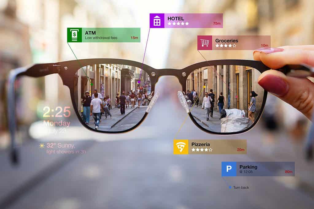 Smart glasses with augmented reality