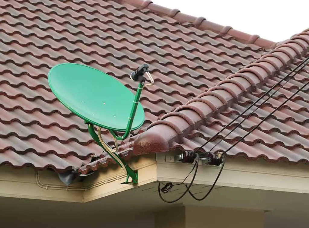 Satellite dish on a roof