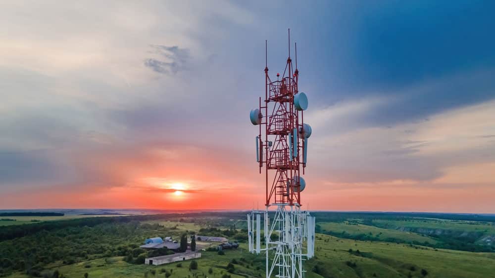 A cell phone tower for providing cellular and fixed-wireless internet