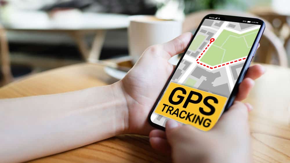 A GPS tracking app running on a phone