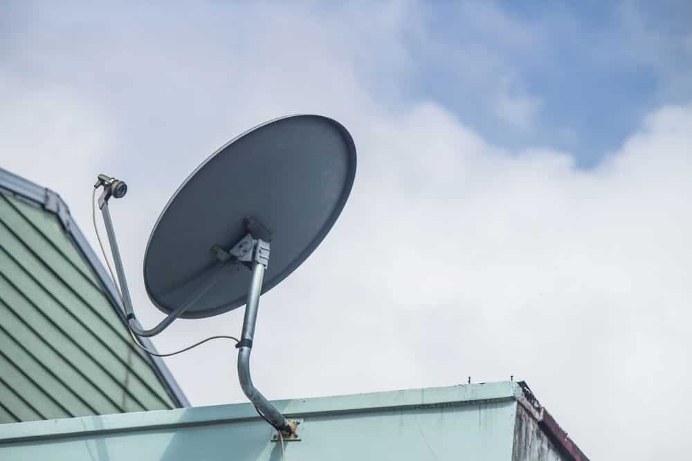 A round satellite dish