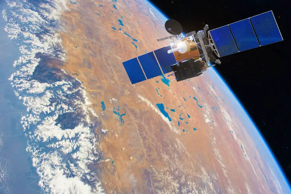 A communication satellite in low earth orbit