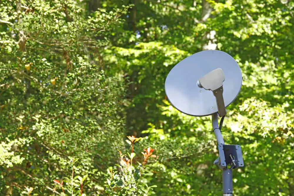 An oval satellite dish