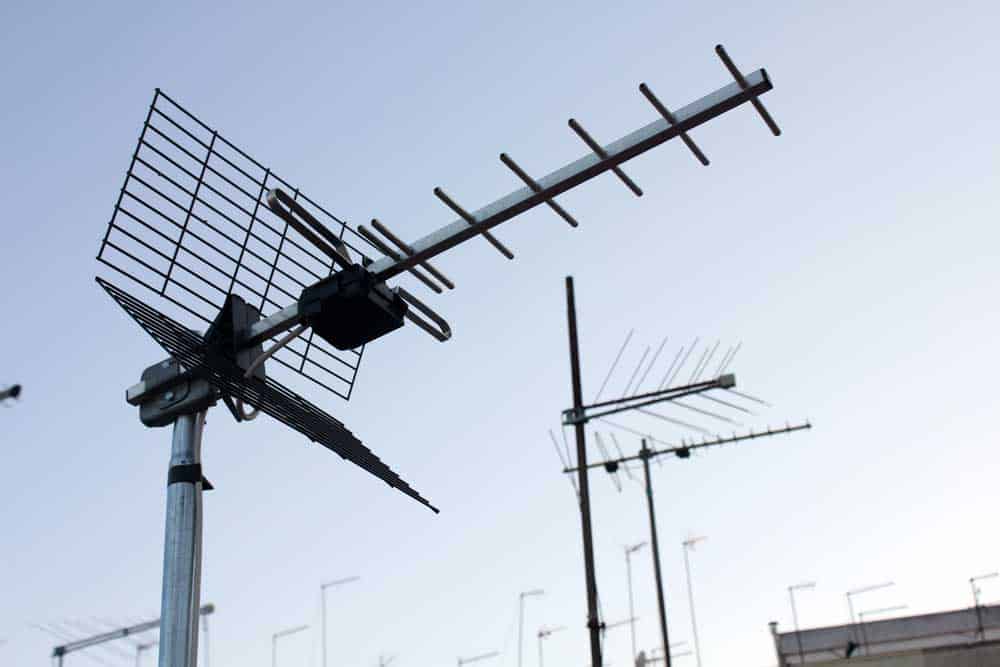 UHF antenna on a roof