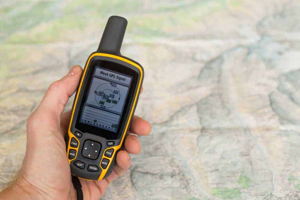 A handheld GPS receiver