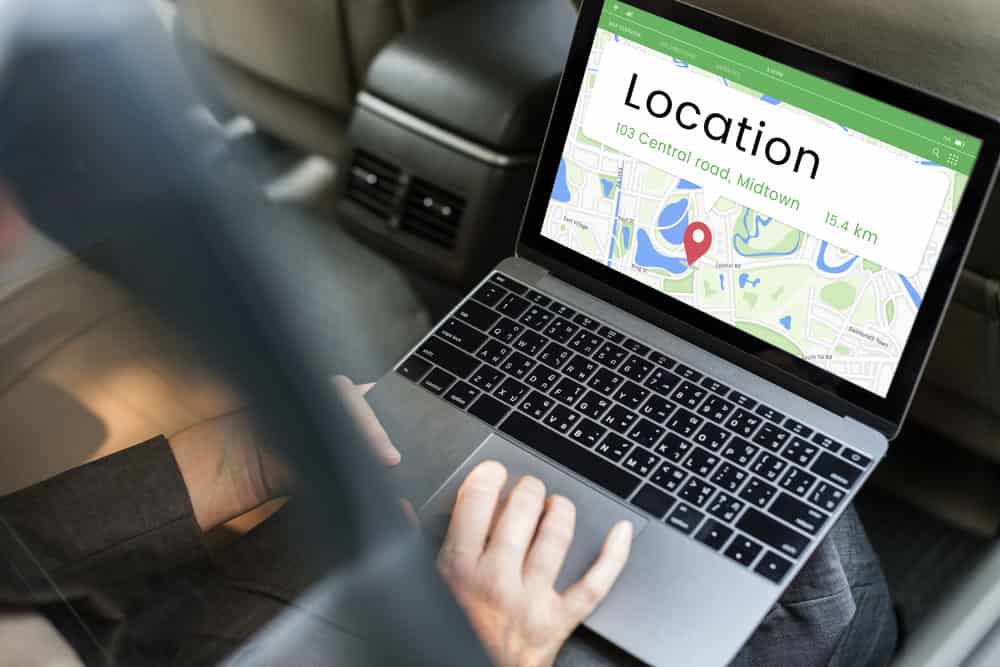 Employee GPS tracking on a laptop