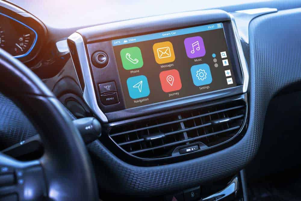 A car infotainment system with GPS navigation