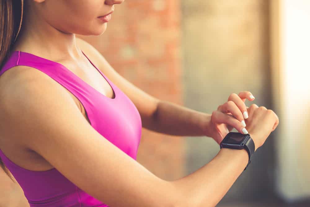 A young woman with Fitbit. 