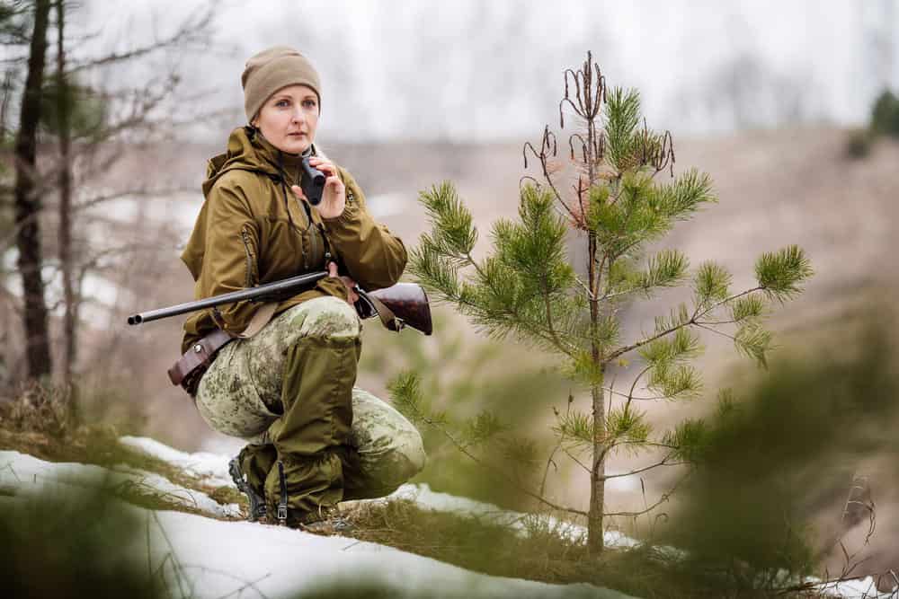 Female hunter ready to hunt