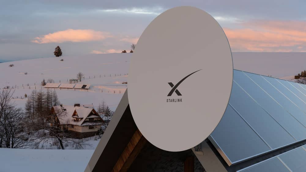 Satellite dish with a clear sky view