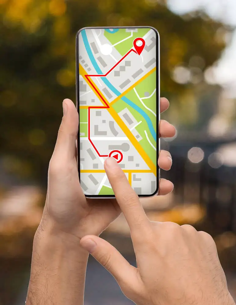 A person using a GPS app