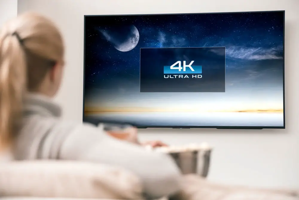 4K content streaming on a TV