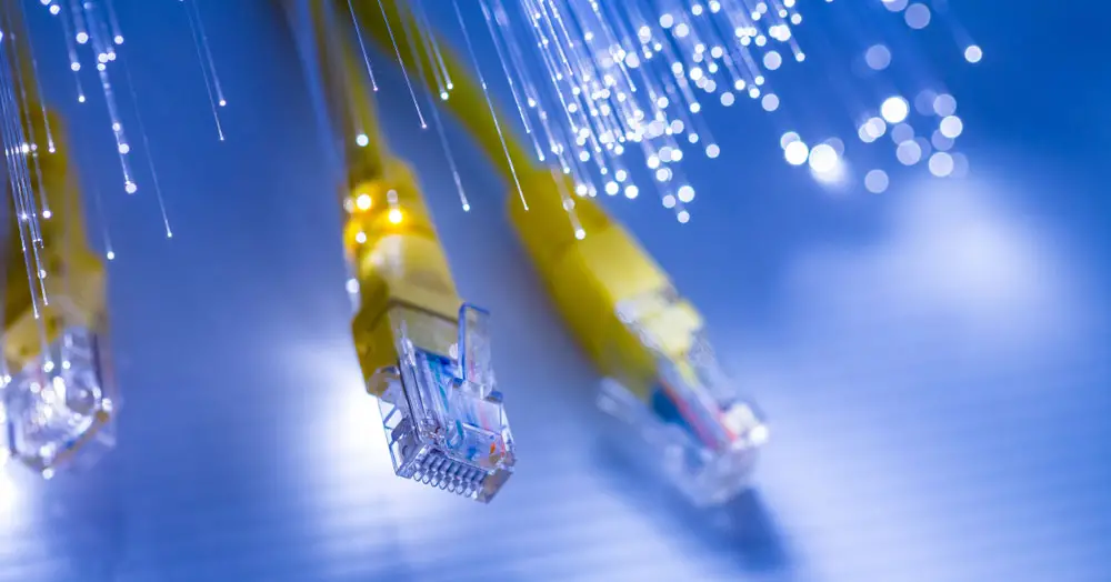 Internet connection with optical fiber cables