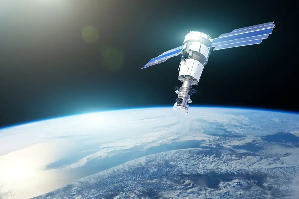 A communications satellite in orbit