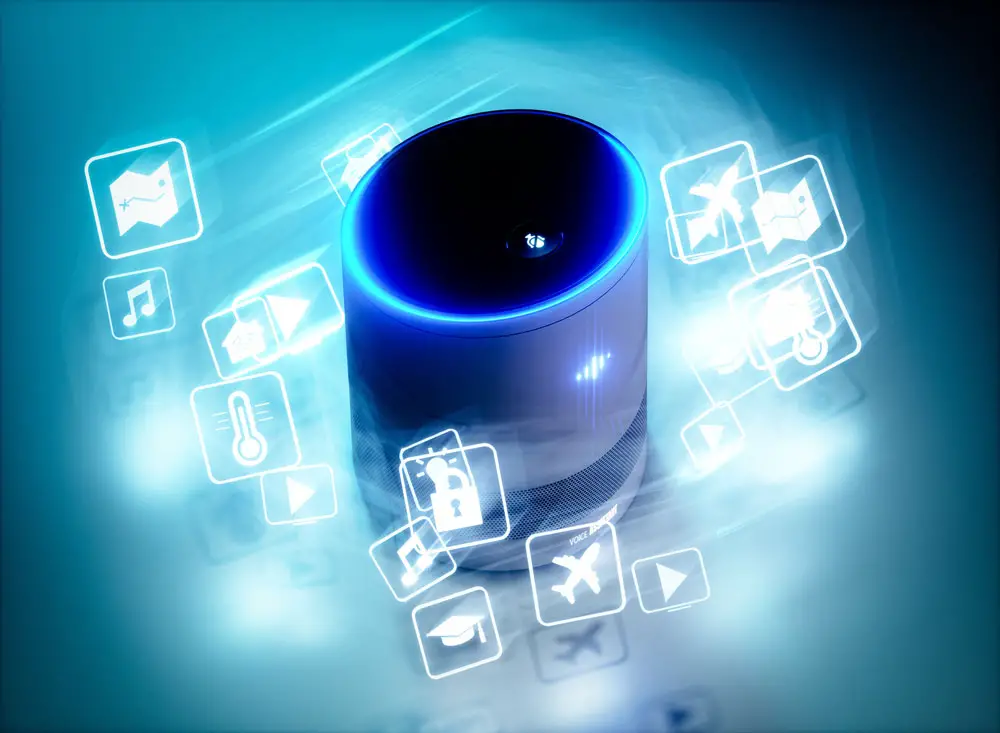 Concept art of intelligent voice-activated assistant