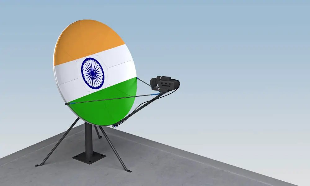 A satellite dish for Indian TV channels