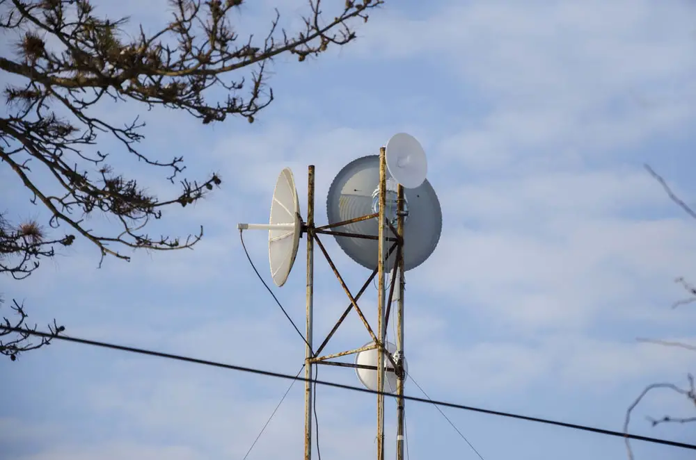 Several robust internet dish antennas