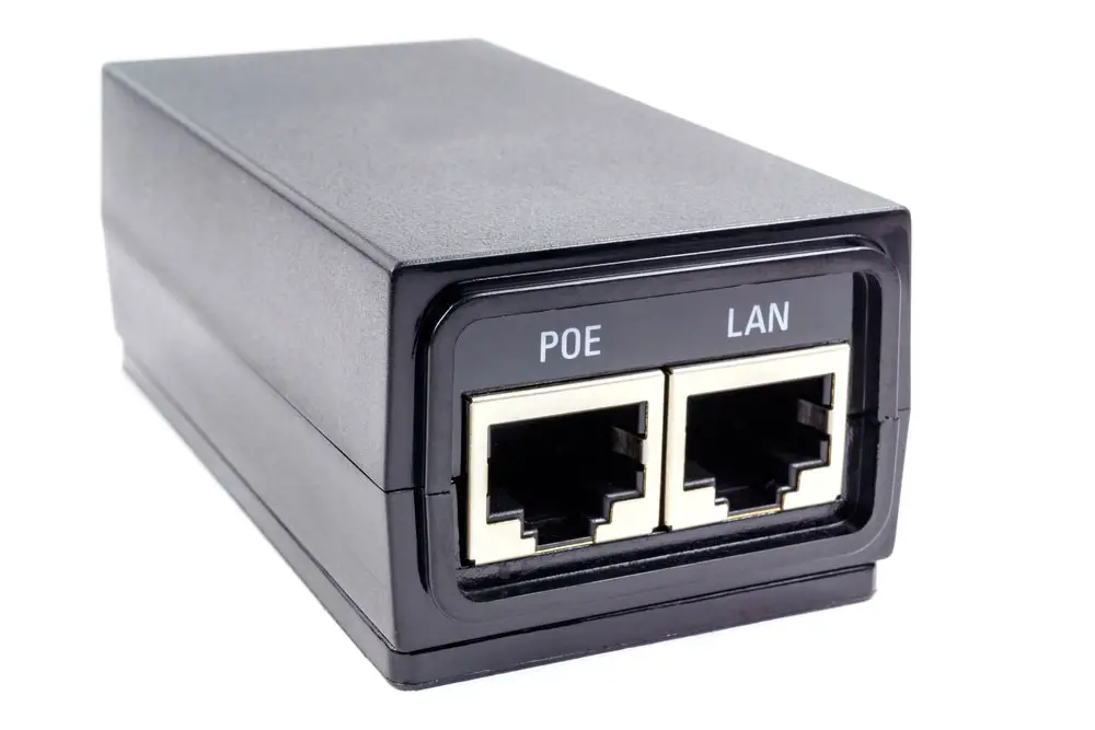 A power-over-ethernet adapter