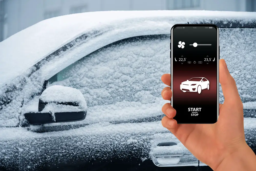 A mobile phone app for starting a car remotely and controlling the climate inside