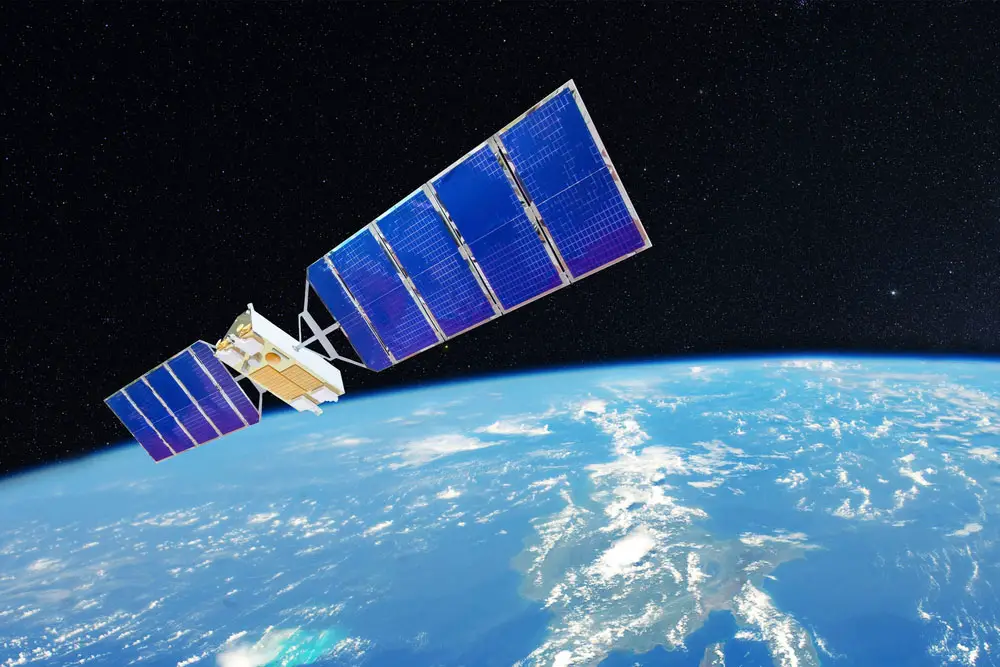 An internet satellite in orbit