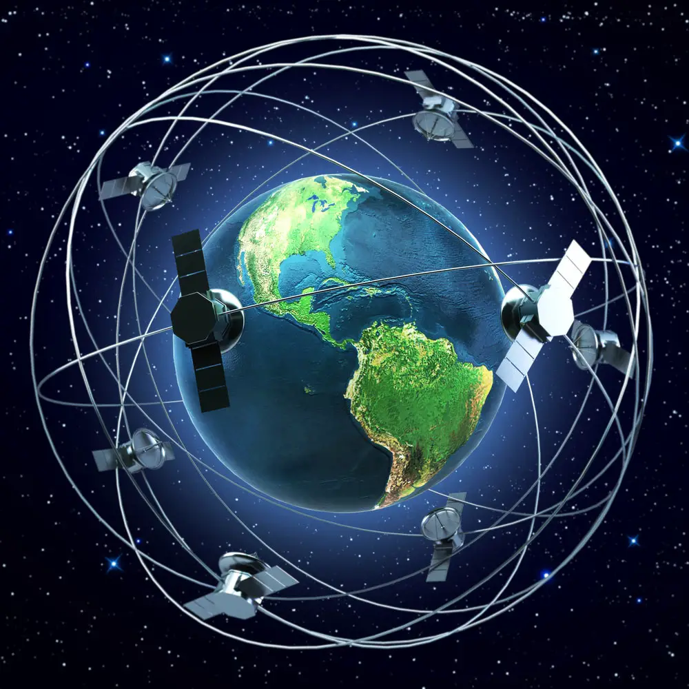GPS satellites orbiting the earth
