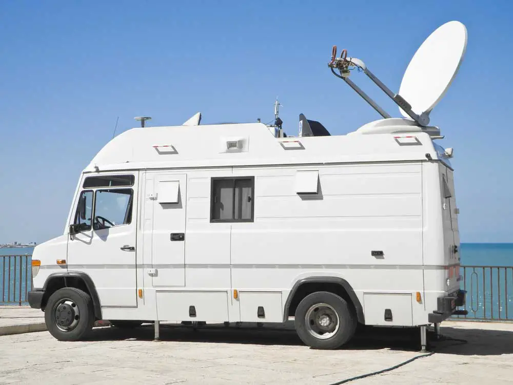 A truck with an antenna