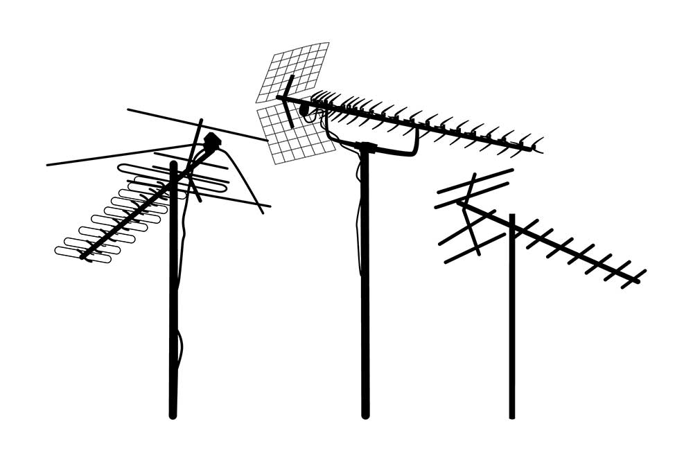 A picture of TV antenna icons
