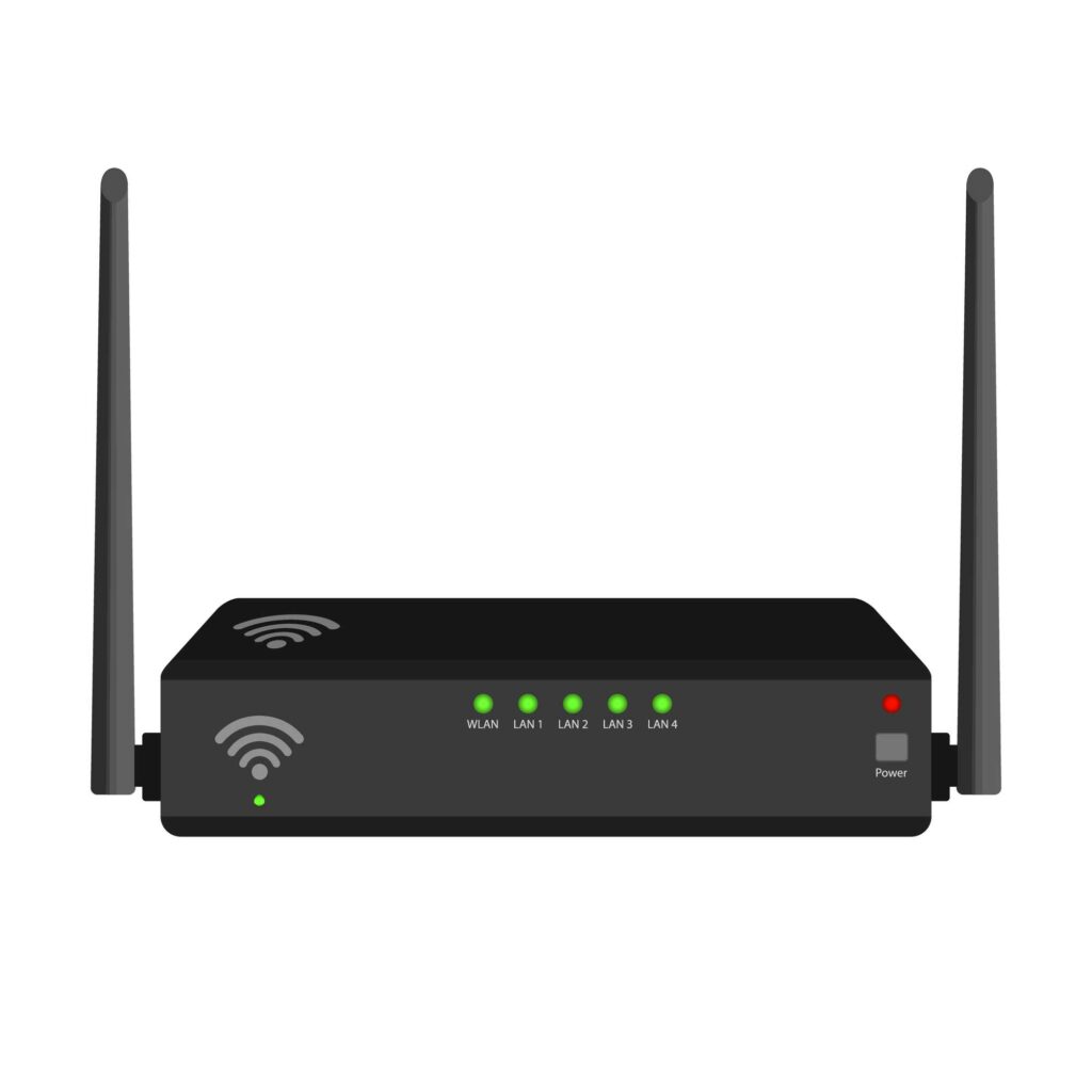 A WiFi router with two antennas
