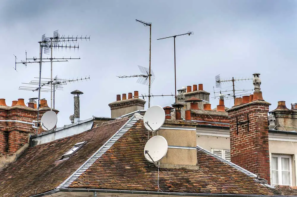 Home antennas on a roof